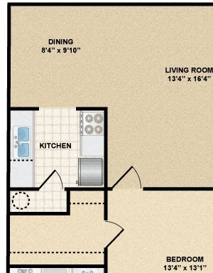 1 Bedroom - 1 Bath (675 sq/ft) 1 Bedroom/1Bathroom